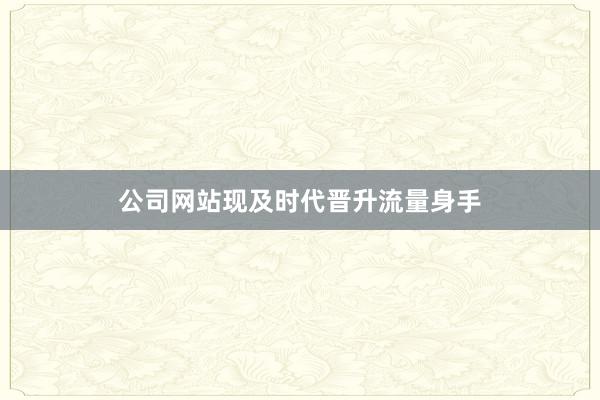 公司网站现及时代晋升流量身手